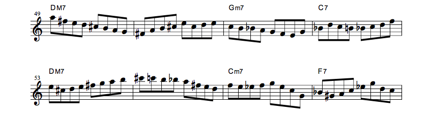 how to use bebop scale lady bird