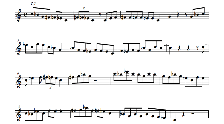 jazz sheet music bluenotescale1